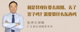 就是我现在要去离婚。去了签子吗？需要带什么东西吗