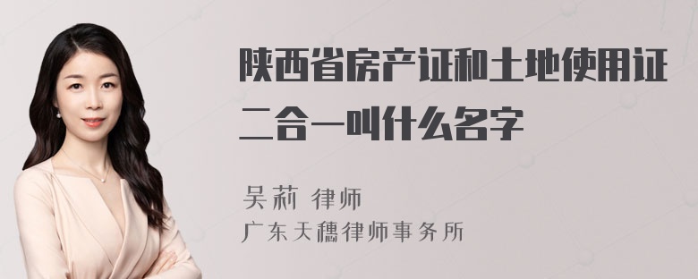 陕西省房产证和土地使用证二合一叫什么名字