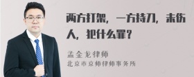 两方打架，一方持刀，未伤人，犯什么罪？