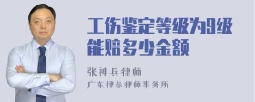 工伤鉴定等级为9级能赔多少金额