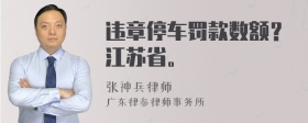 违章停车罚款数额？江苏省。