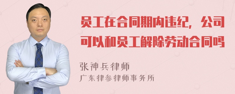 员工在合同期内违纪，公司可以和员工解除劳动合同吗