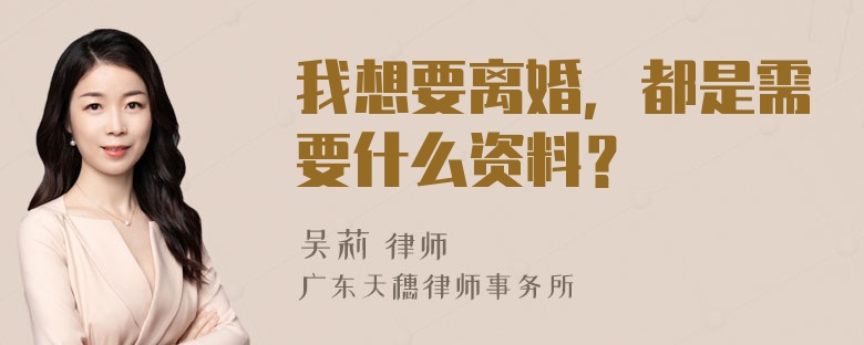 我想要离婚，都是需要什么资料？