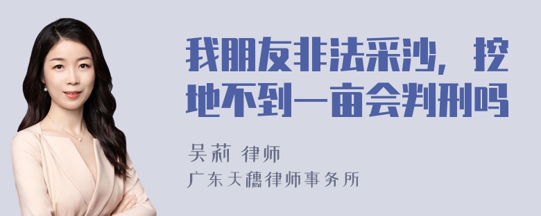 我朋友非法采沙，挖地不到一亩会判刑吗