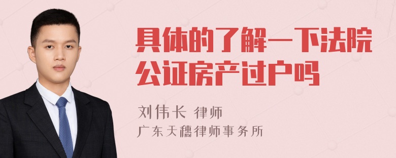 具体的了解一下法院公证房产过户吗