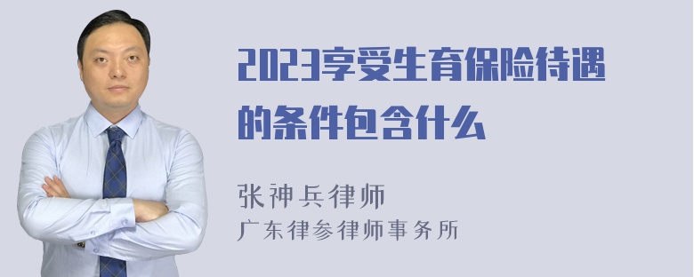 2023享受生育保险待遇的条件包含什么