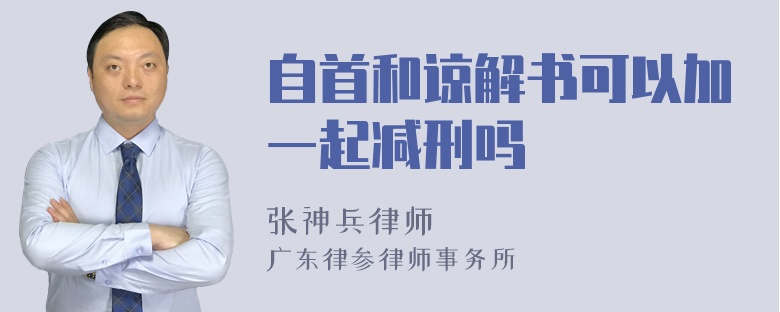 自首和谅解书可以加一起减刑吗