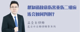 想知道故意伤害重伤二级应该会如何判刑？