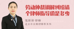 劳动仲裁调解纠纷请个律师指导价是多少