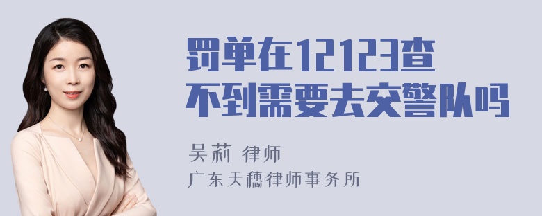 罚单在12123查不到需要去交警队吗