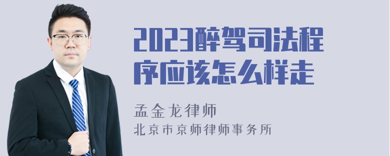 2023醉驾司法程序应该怎么样走