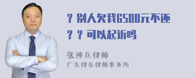 ？别人欠我6500元不还？？可以起诉吗