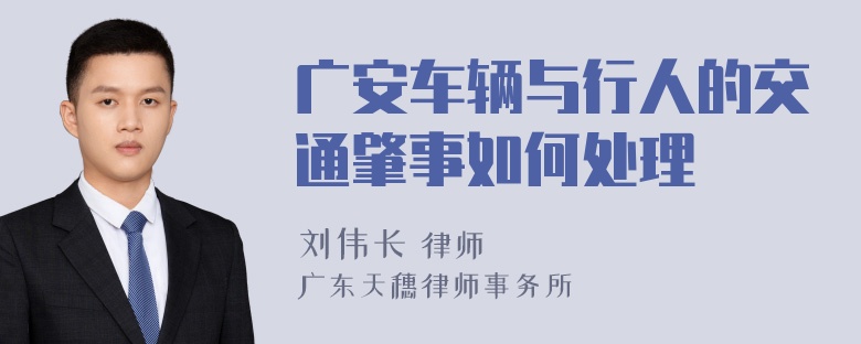 广安车辆与行人的交通肇事如何处理