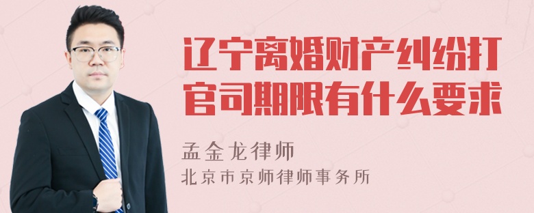 辽宁离婚财产纠纷打官司期限有什么要求