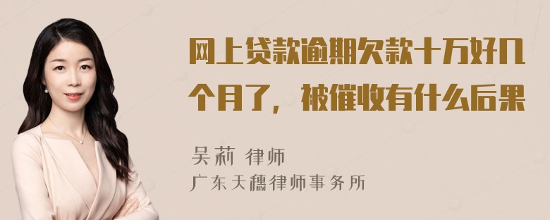 网上贷款逾期欠款十万好几个月了，被催收有什么后果