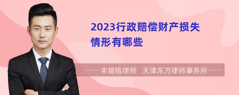 2023行政赔偿财产损失情形有哪些