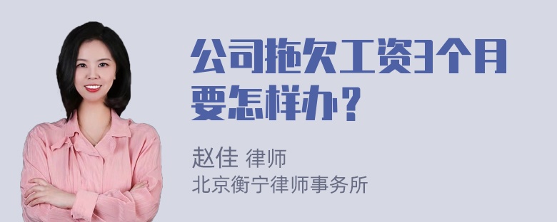 公司拖欠工资3个月要怎样办？