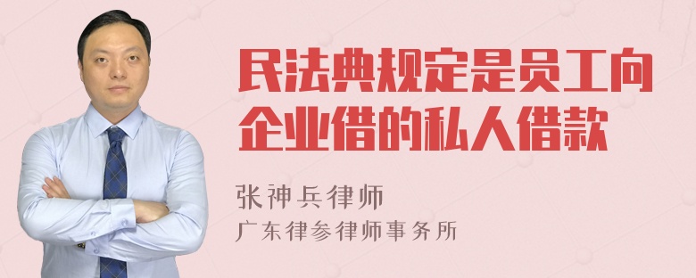 民法典规定是员工向企业借的私人借款