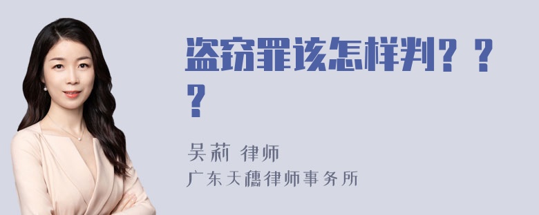 盗窃罪该怎样判？？？