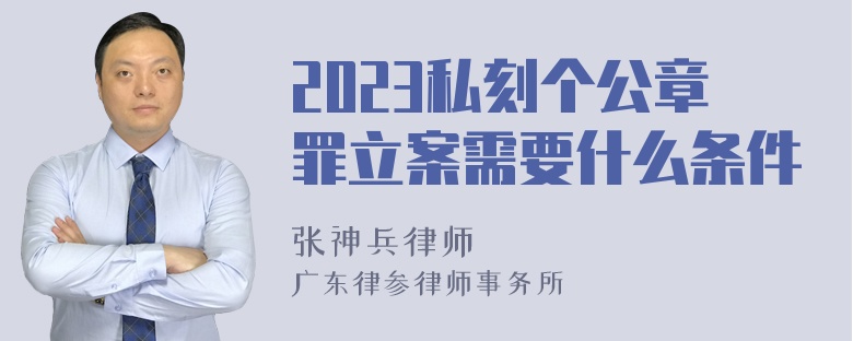 2023私刻个公章罪立案需要什么条件