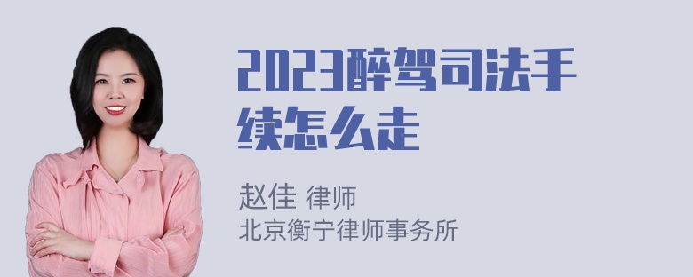 2023醉驾司法手续怎么走