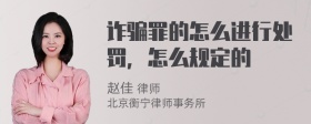 诈骗罪的怎么进行处罚，怎么规定的