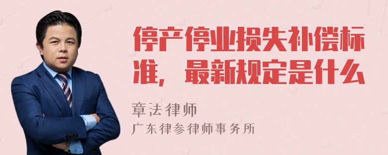 停产停业损失补偿标准，最新规定是什么