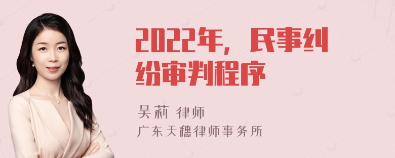 2022年，民事纠纷审判程序