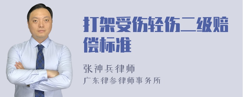 打架受伤轻伤二级赔偿标准