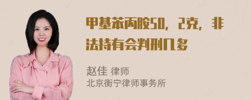甲基苯丙胺50，2克，非法持有会判刑几多