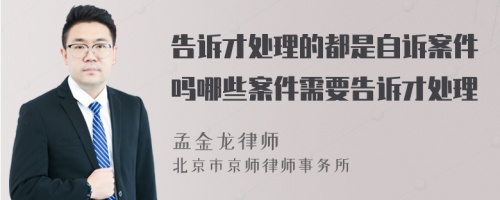 告诉才处理的都是自诉案件吗哪些案件需要告诉才处理