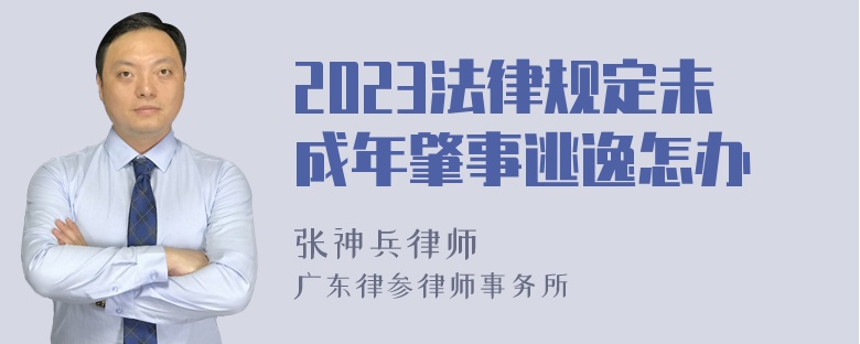 2023法律规定未成年肇事逃逸怎办