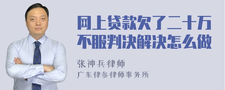 网上贷款欠了二十万不服判决解决怎么做