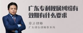 广东专利权属纠纷有效期有什么要求