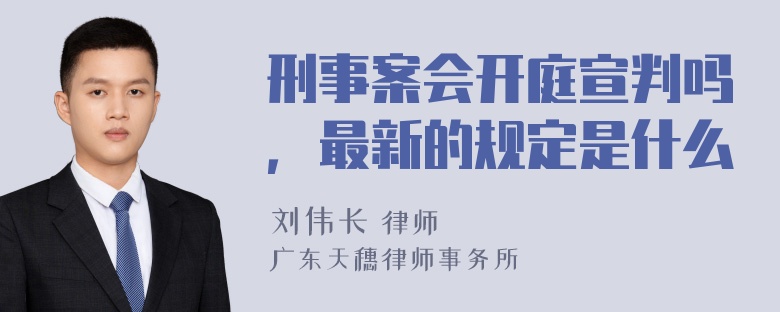 刑事案会开庭宣判吗，最新的规定是什么