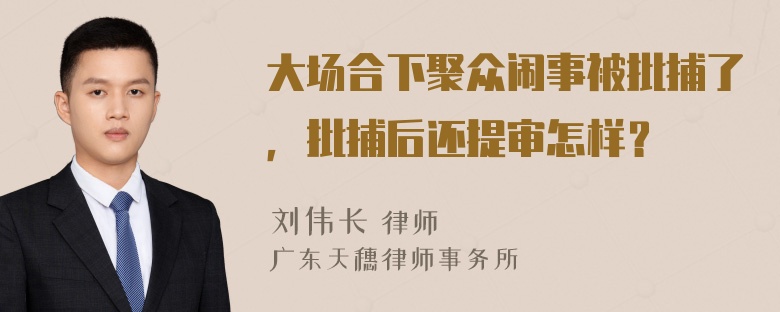 大场合下聚众闹事被批捕了，批捕后还提审怎样？