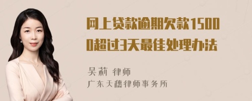 网上贷款逾期欠款15000超过3天最佳处理办法