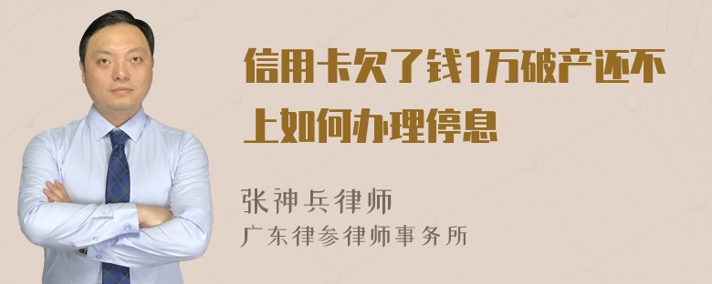 信用卡欠了钱1万破产还不上如何办理停息