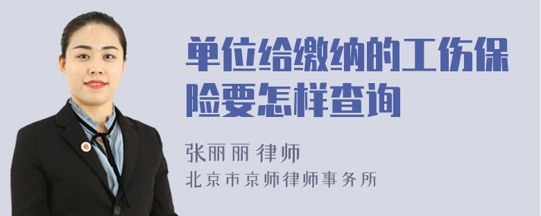 单位给缴纳的工伤保险要怎样查询