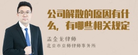 公司解散的原因有什么，有哪些相关规定