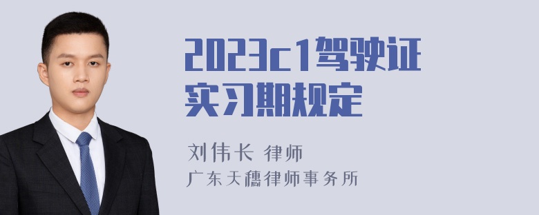 2023c1驾驶证实习期规定