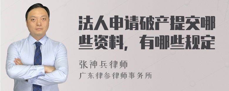 法人申请破产提交哪些资料，有哪些规定