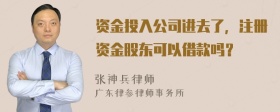 资金投入公司进去了，注册资金股东可以借款吗？