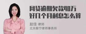 网贷逾期欠款40万好几个月利息怎么算