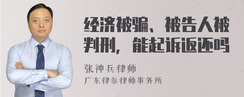 经济被骗、被告人被判刑，能起诉返还吗