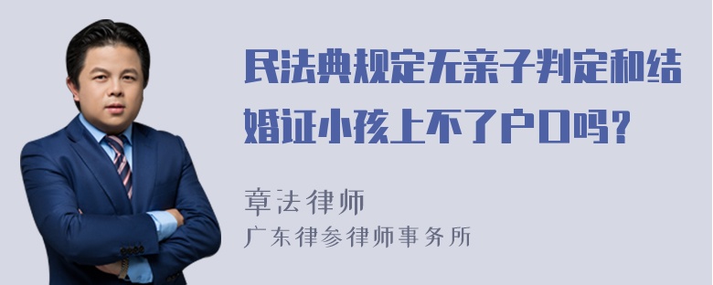 民法典规定无亲子判定和结婚证小孩上不了户口吗？