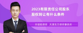 2023有限责任公司股东股权转让有什么条件