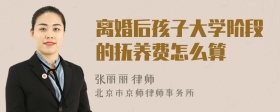 离婚后孩子大学阶段的抚养费怎么算