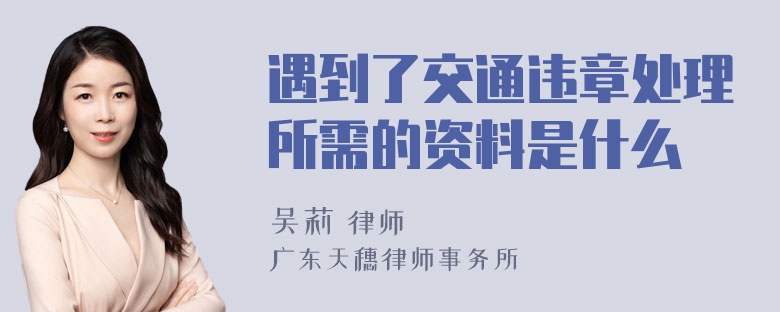 遇到了交通违章处理所需的资料是什么