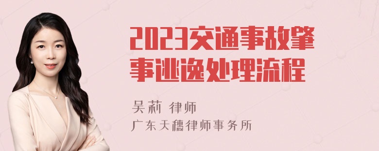 2023交通事故肇事逃逸处理流程